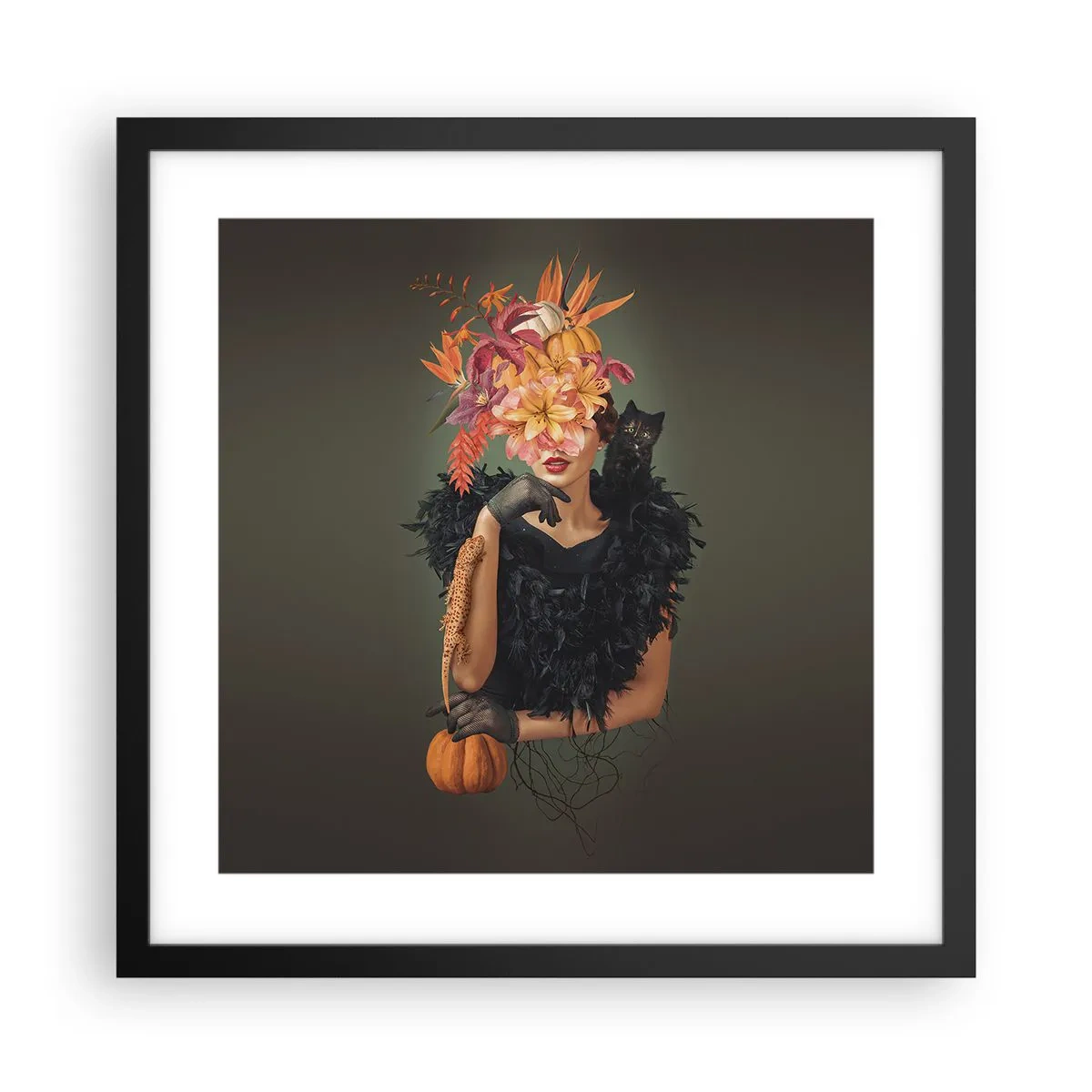 Plakat i sort ramme - Heksens fortryllelse - 40x40 cm