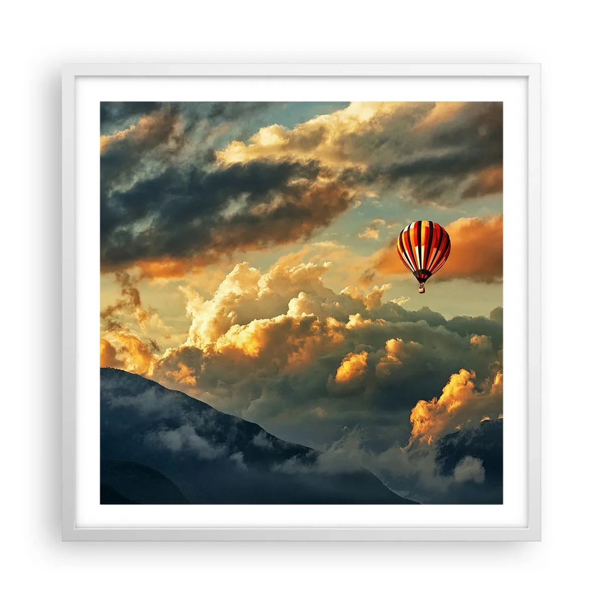 Plakat i hvid ramme - Jeg går, fordi jeg vil - 60x60 cm