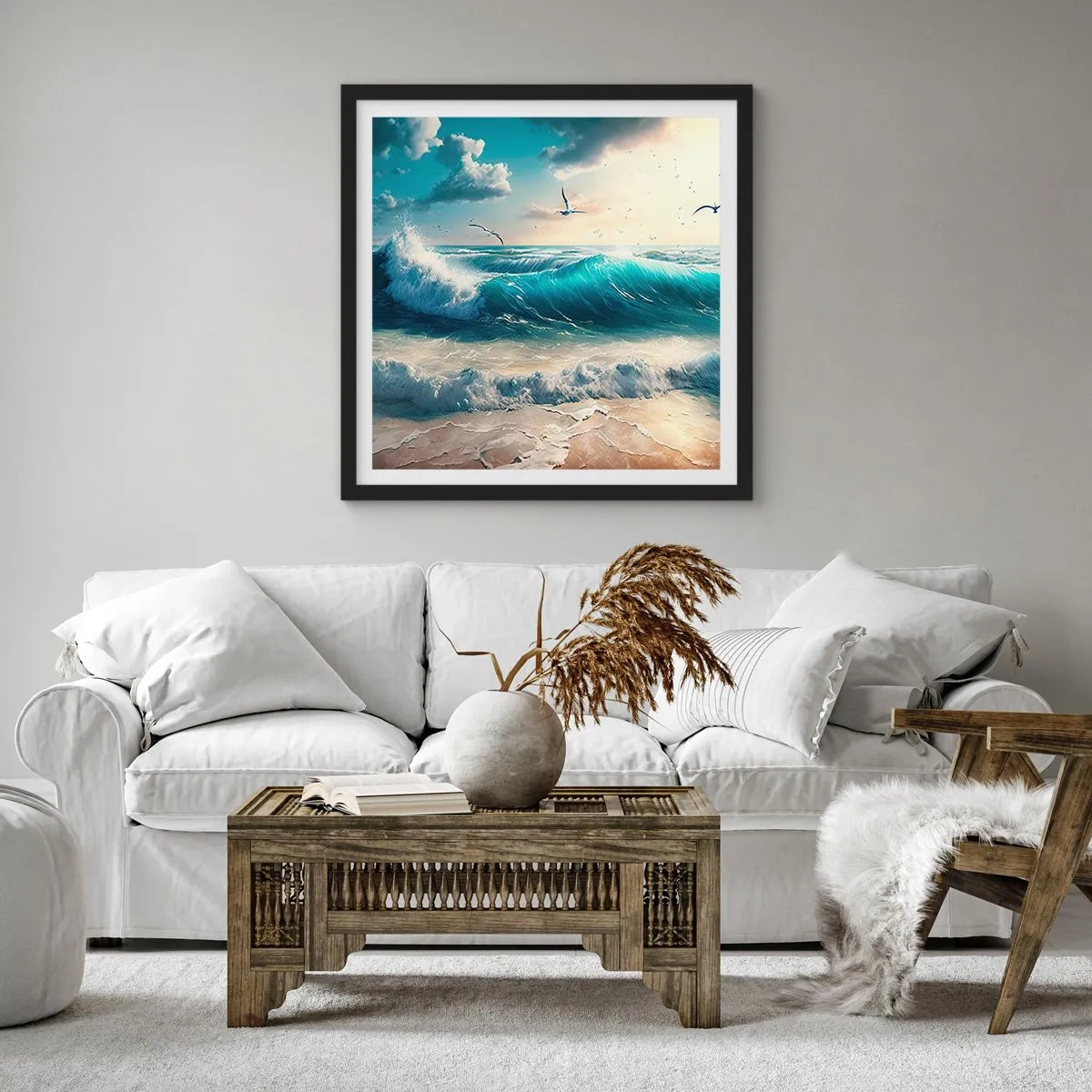 Plakat i sort ramme - Støj kun for dig - 40x40 cm