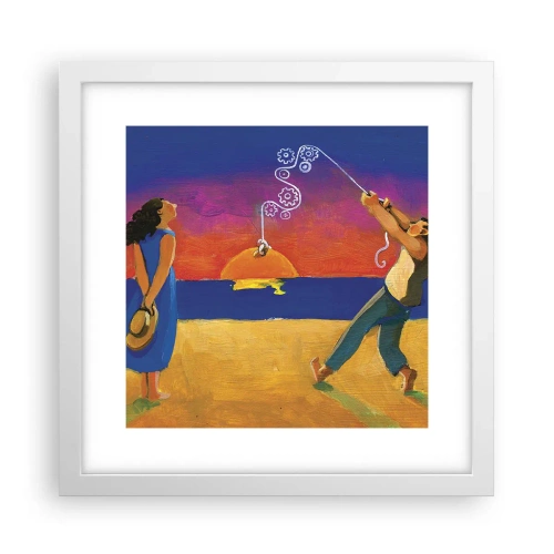 Plakat i hvid ramme - Mere end en stjerne fra himlen - 30x30 cm