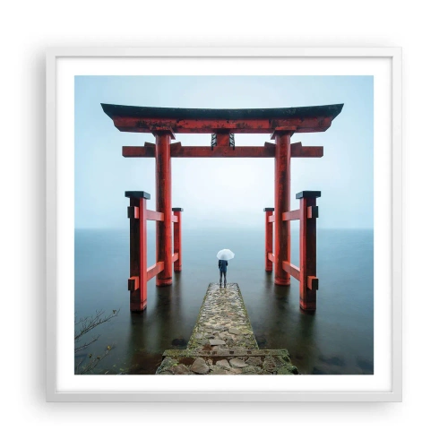 Plakat i hvid ramme - Japansk drømmeri - 60x60 cm
