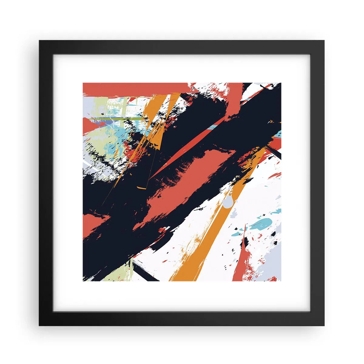 Plakat i sort ramme - Dynamisk sammensætning - 30x30 cm