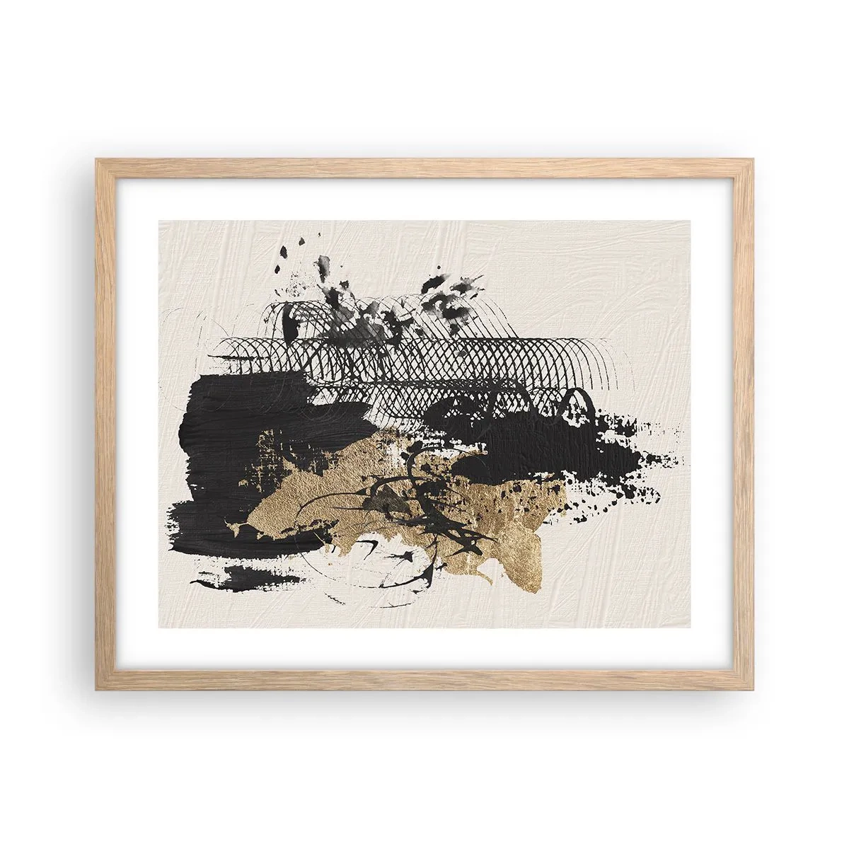 Plakat i ramme af lyst egetræ - Komposition med lidenskab - 50x40 cm