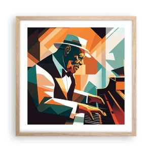 Plakat i ramme af lyst egetræ - Alt det jazz - 50x50 cm