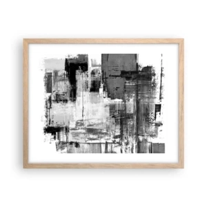 Plakat i ramme af lyst egetræ - Gråt er smukt - 50x40 cm