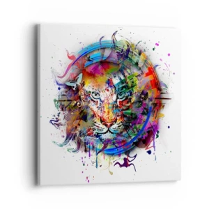 Lærredstryk - Billede på lærred - Lurer bag regnbuens slør - 40x40 cm