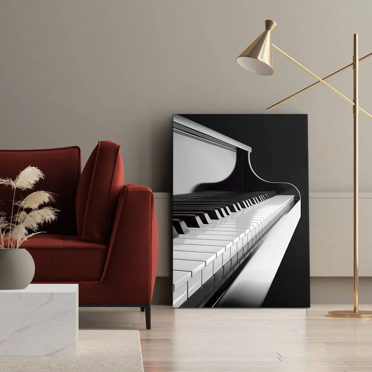 Lærredstryk - Billede på lærred - Harmoni af former og farver - 50x70 cm