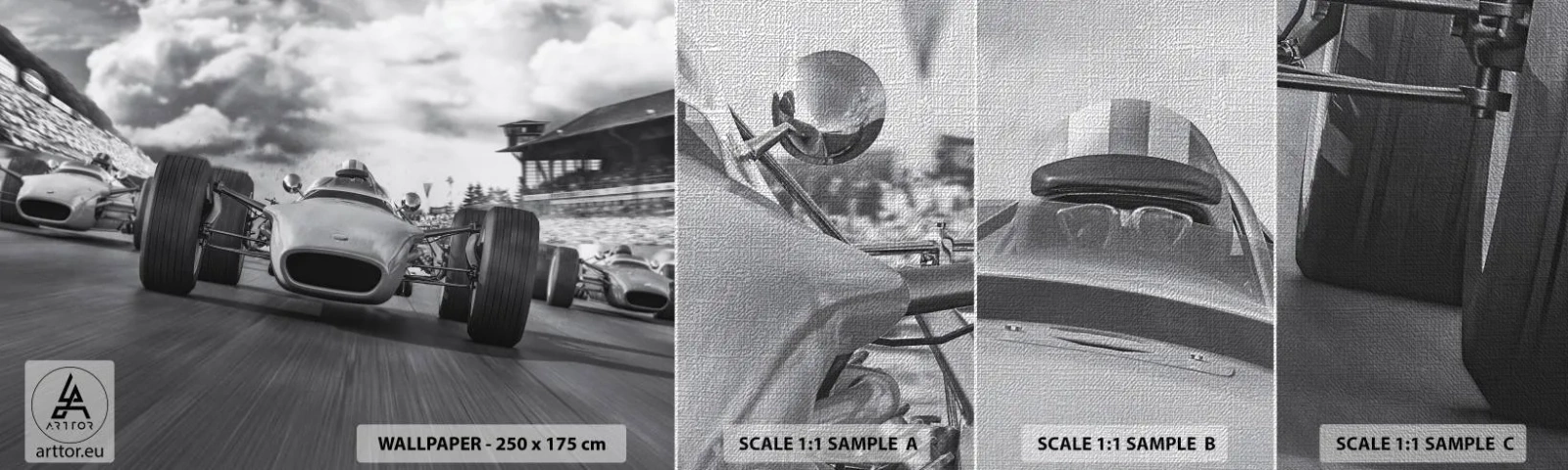 Prøve Fototapet Premium Canvas - Der er kraft! - Formel 1, Køretøj, Race - 100x30 cm