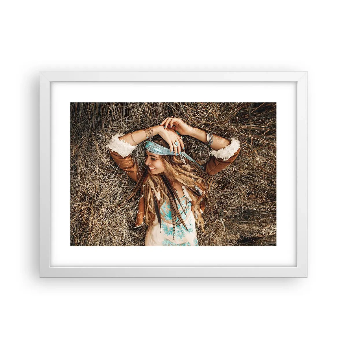 Plakat i hvid ramme - På vej til kærlighedens sommer - 40x30 cm