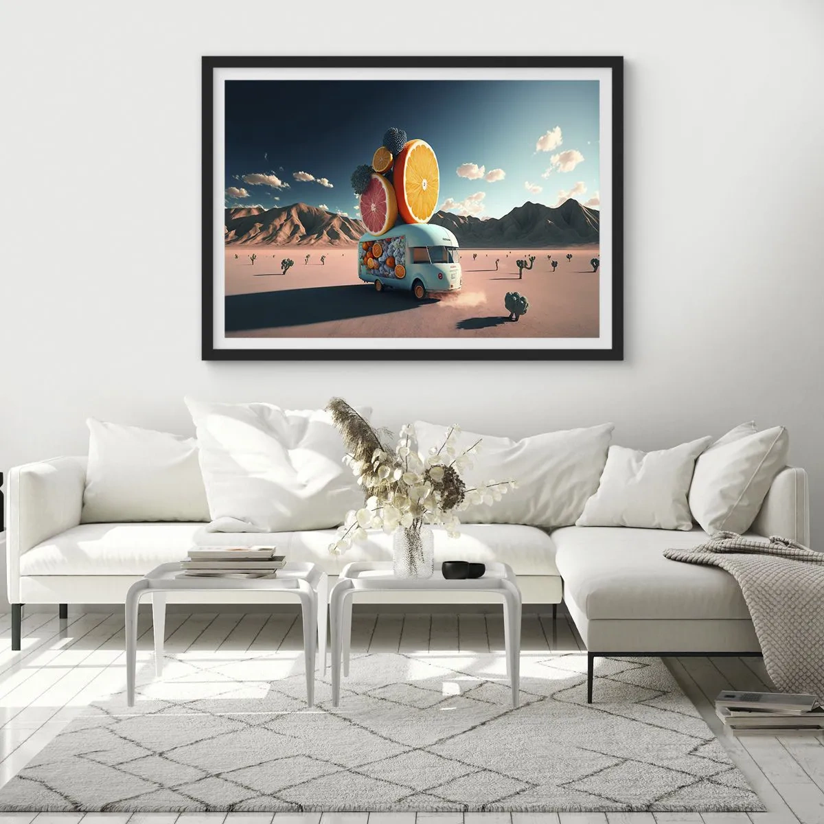Plakat i sort ramme - En smag af ferie - 70x50 cm
