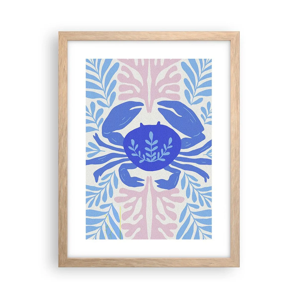 Plakat i ramme af lyst egetræ - Som en havblomst - 30x40 cm