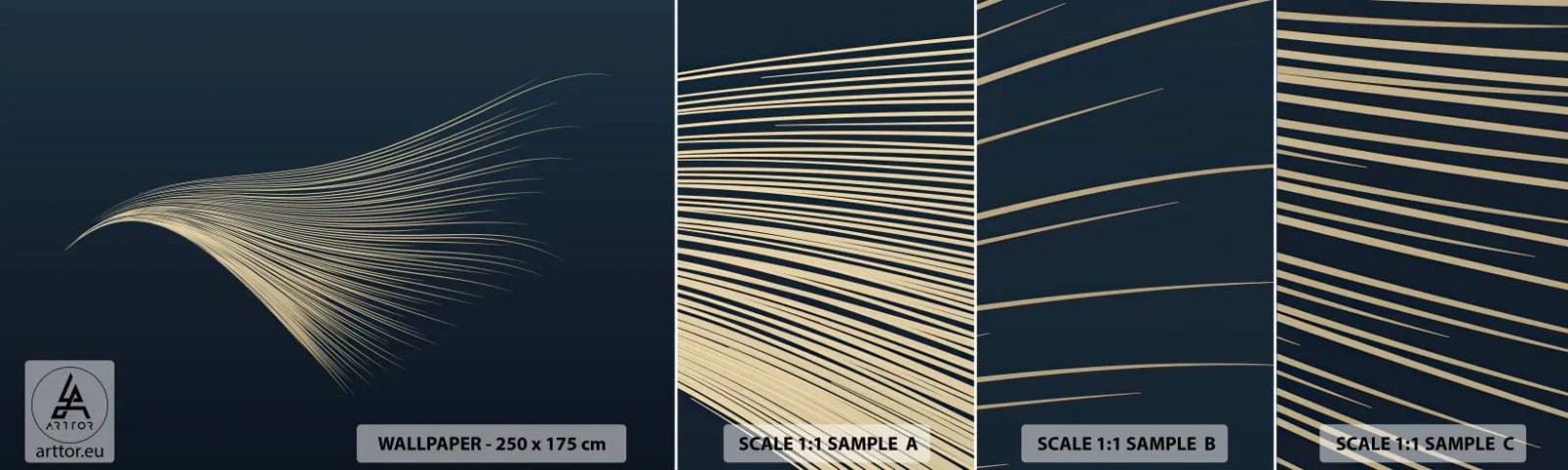 Prøve Fototapet Selvklæbende Deluxe Sticker - Som en engels hår - Abstraktion, Stykke, Grafik - 100x30 cm