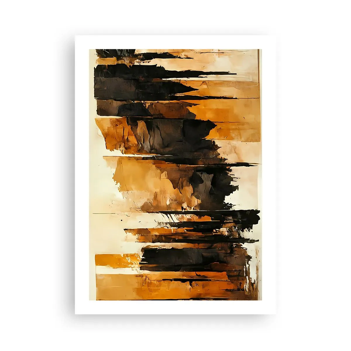 Plakat - Harmoni af sort og guld - 50x70 cm