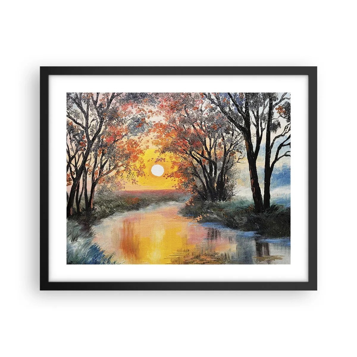 Plakat i sort ramme - Efterårs atmosfære - 50x40 cm