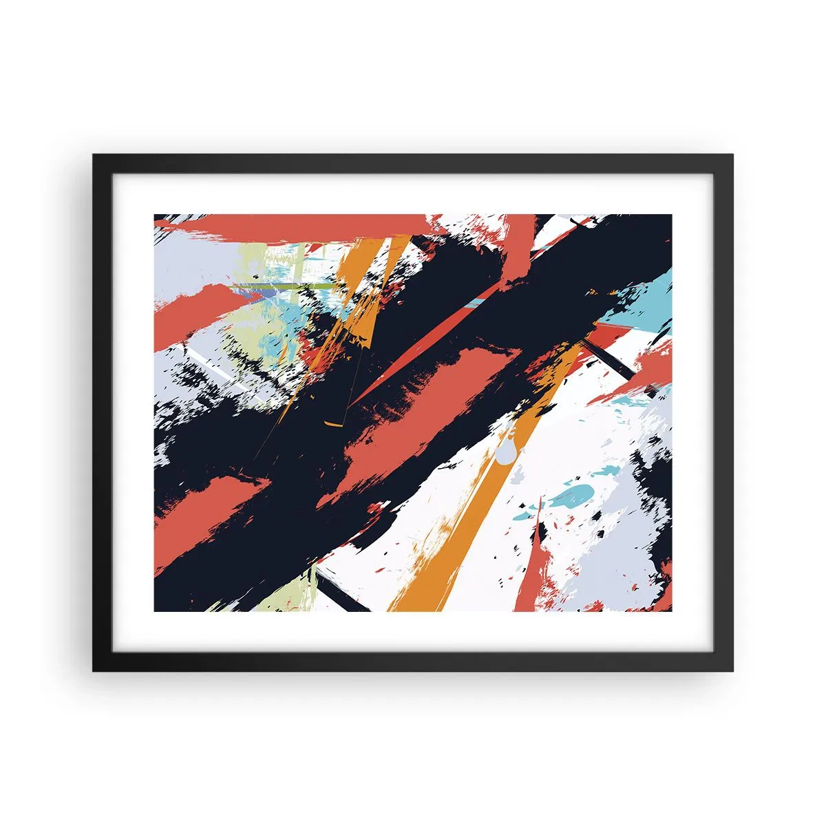 Plakat i sort ramme - Dynamisk sammensætning - 50x40 cm
