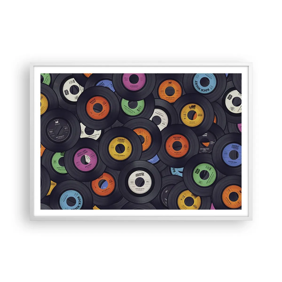 Plakat i hvid ramme - Farver fra klassikerne - 100x70 cm