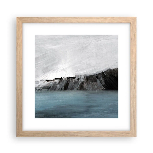 Plakat i ramme af lyst egetræ - Vand - jord: et sammenstød mellem elementerne - 30x30 cm