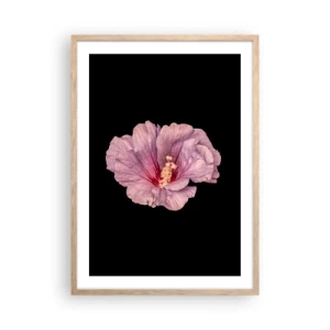 Plakat i ramme af lyst egetræ - Lige i hjertet - 50x70 cm