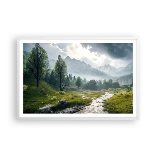 Plakat i hvid ramme - Der og tilbage - 91x61 cm