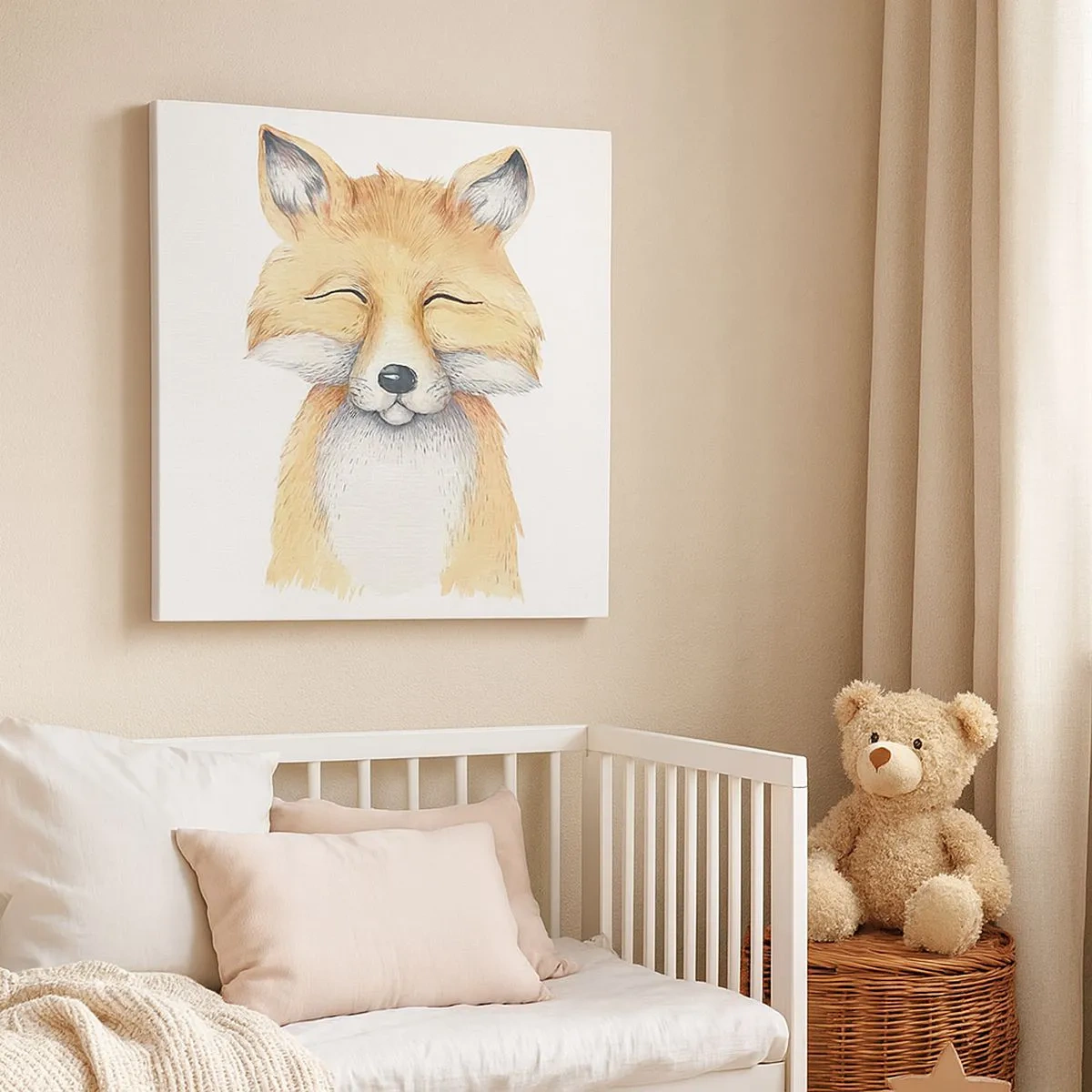 Lærredstryk - Billede på lærred - Rævehumor - 30x30 cm