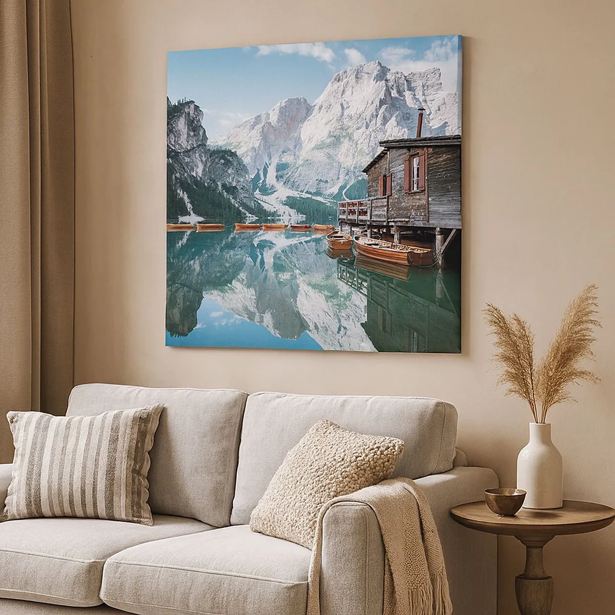 Lærredstryk - Billede på lærred - Krystalklar bjergmorgen - 30x30 cm