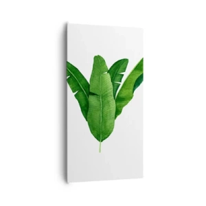 Lærredstryk - Billede på lærred - Grøn symmetri - 65x120 cm