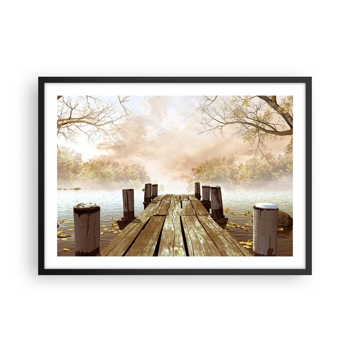 Plakat i sort ramme - Efterårets blide tristhed - 70x50 cm