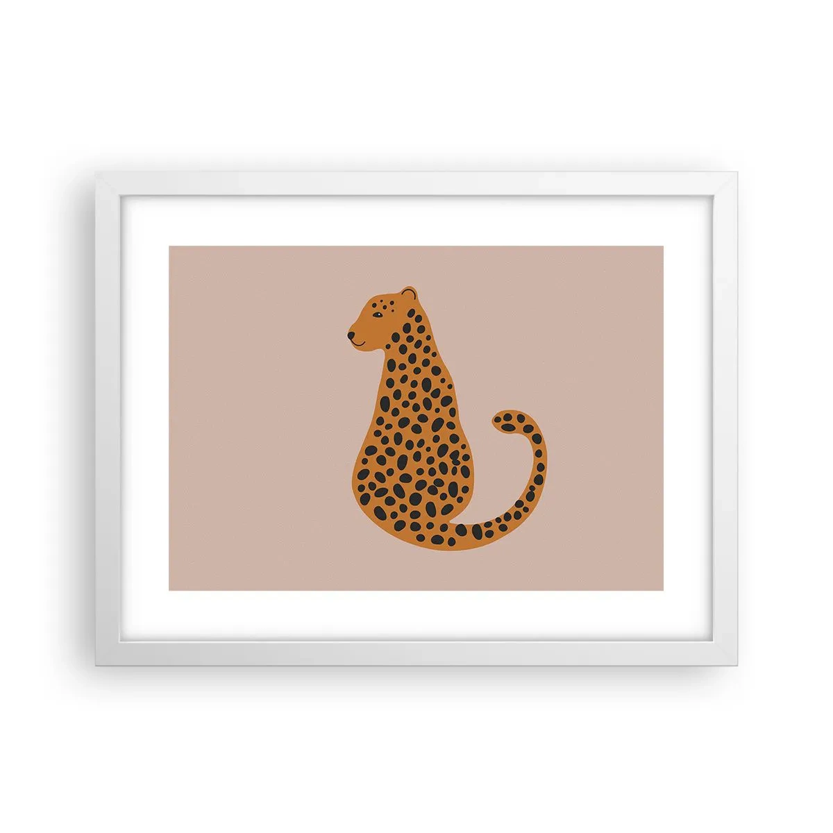Plakat i hvid ramme - Leopardprint er et moderigtigt mønster - 40x30 cm