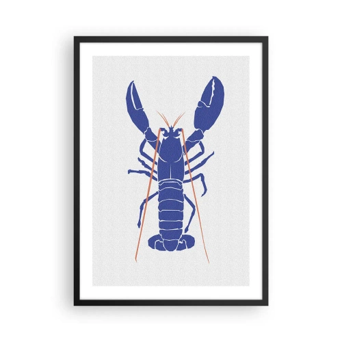 Plakat i sort ramme - Højkontrast hummergrafik i minimalistisk stil - 50x70cm - Hummer udsøgt i granatæble - Moderne vægdekoration til stue og soveværelse ARTTOR