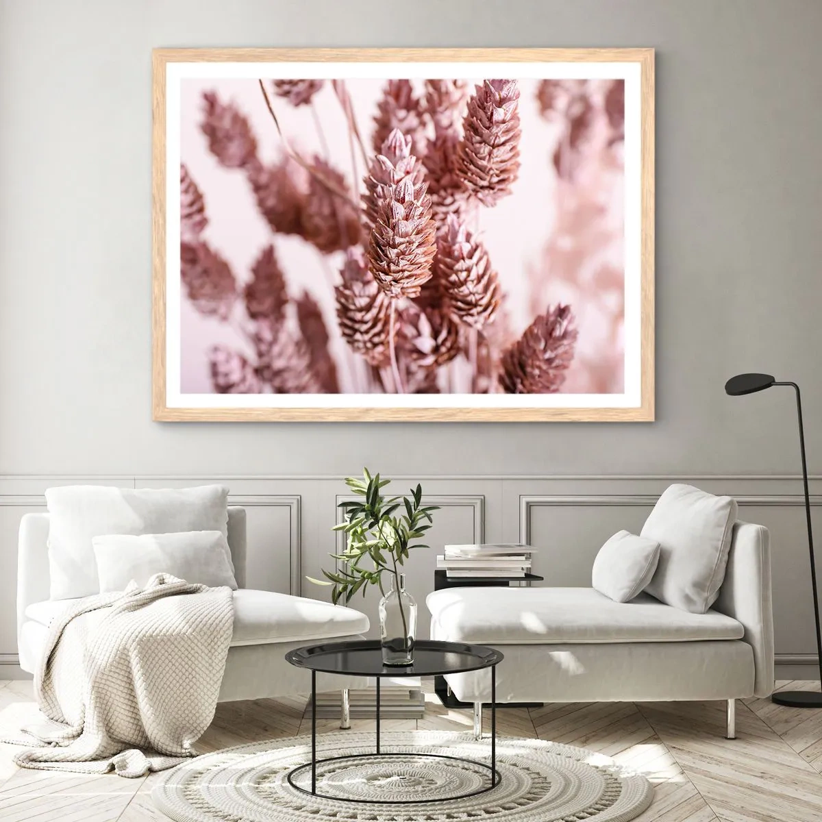 Plakat i ramme af lyst egetræ - Tilsyneladende ubemærket - 91x61 cm