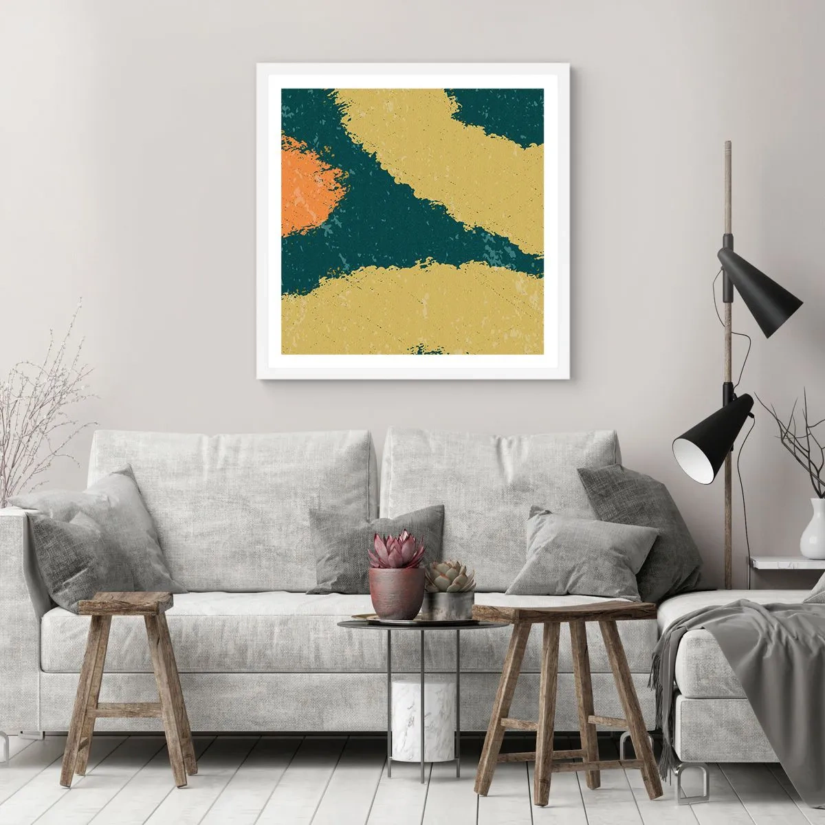 Plakat i hvid ramme - Abstraktion - i slowmotion - 40x40 cm