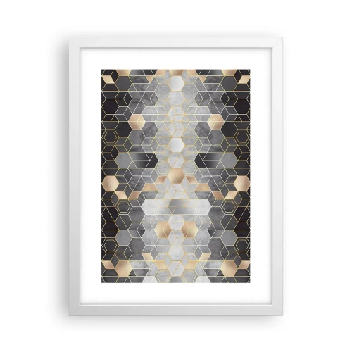 Plakat i hvid ramme - Sammensætning af diamanter - 30x40 cm