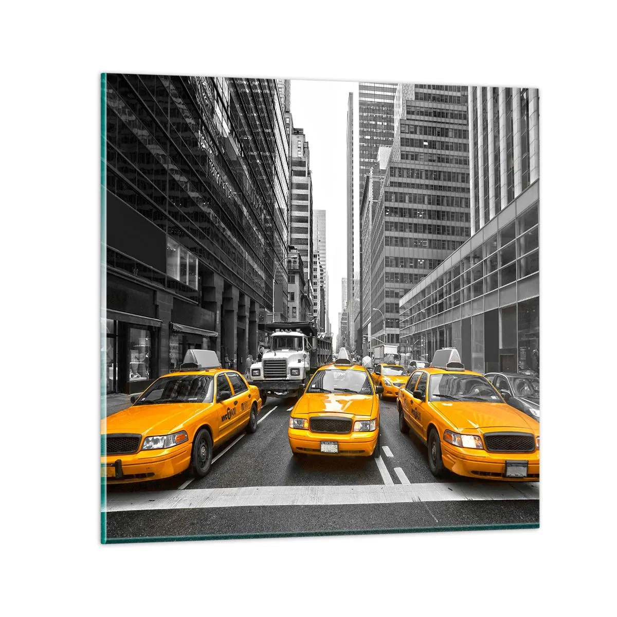 Billede på glas - Det er os, der farver byen - 70x70 cm