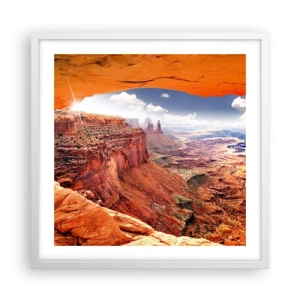 Plakat i hvid ramme - Udskåret af naturen selv - 50x50 cm