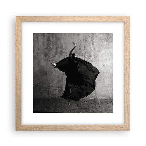 Plakat i ramme af lyst egetræ - Passioneret bælte - 30x30 cm