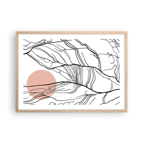 Plakat i ramme af lyst egetræ - I et netværk af kviste - 70x50 cm
