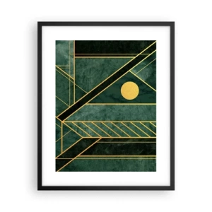 Plakat i sort ramme - Dynamikken i guld og azurblå - 40x50 cm