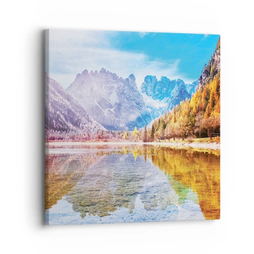 Lærredstryk - Billede på lærred - Og det er allerede efterår i bjergene - 30x30 cm