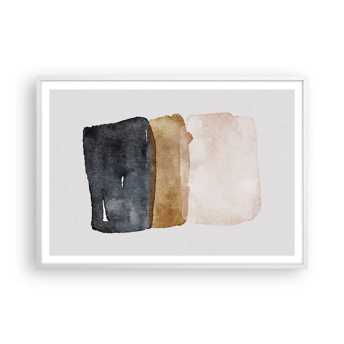 Plakat i hvid ramme - Sammensætning af jordfarver - 100x70 cm