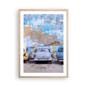 Plakat i ramme af lyst egetræ - Møde for veteraner - 50x70 cm