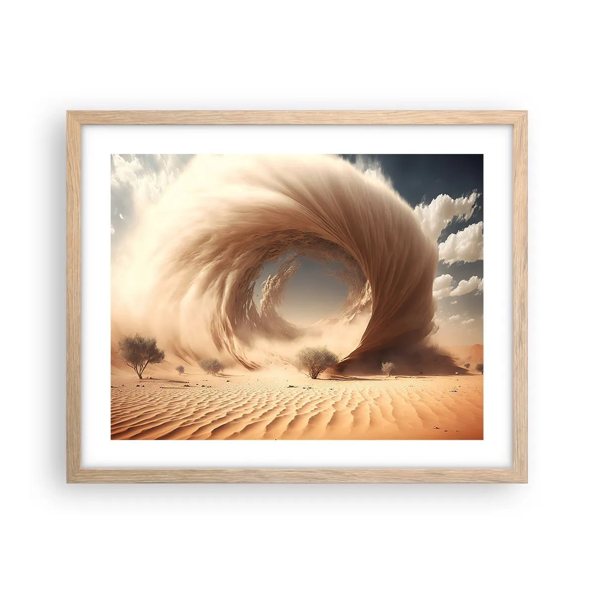 Plakat i ramme af lyst egetræ - Åben portal - 50x40 cm
