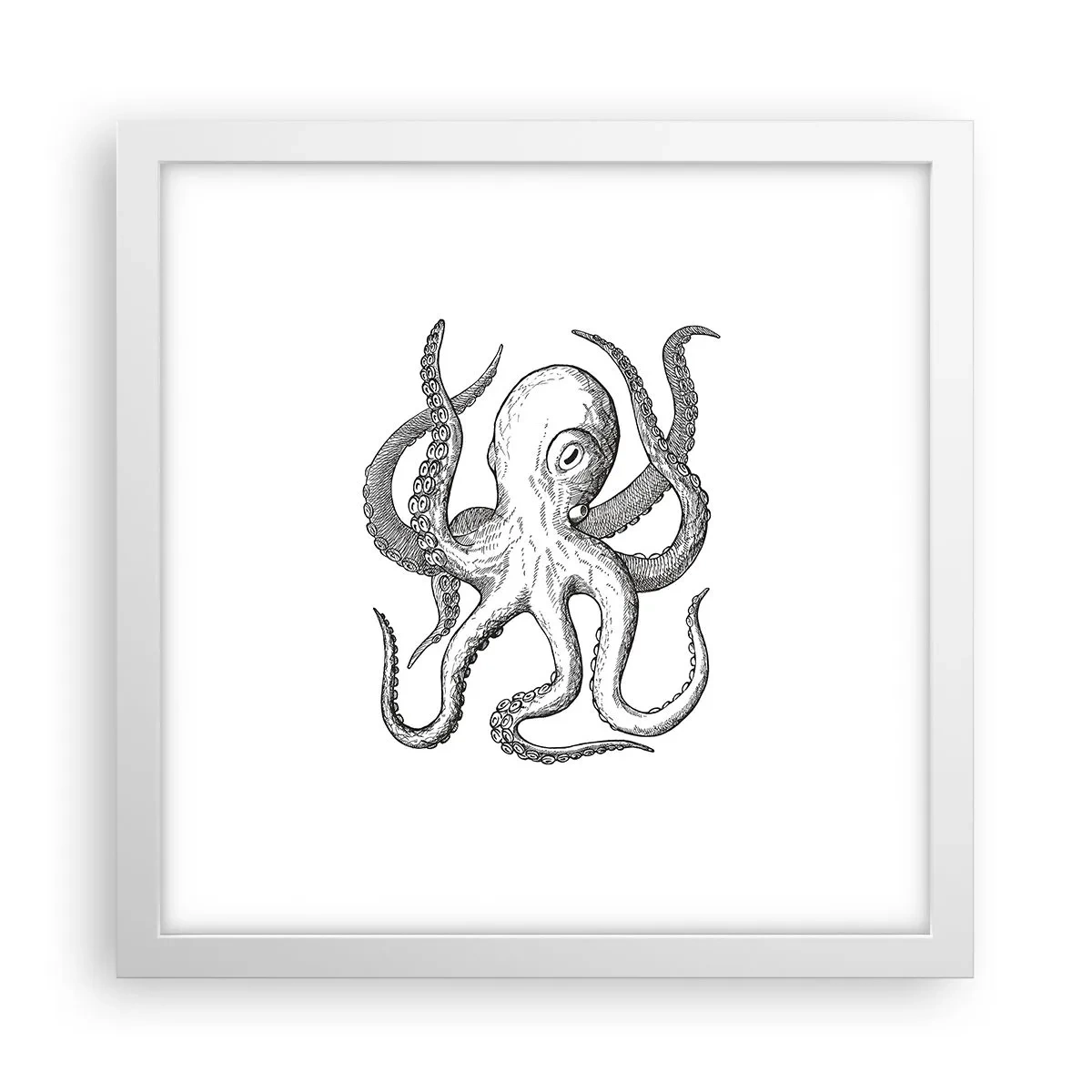 Plakat i hvid ramme - Dans med bølger - 30x30 cm