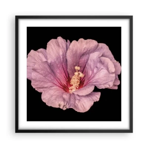 Plakat i sort ramme - Lige i hjertet - 50x50 cm