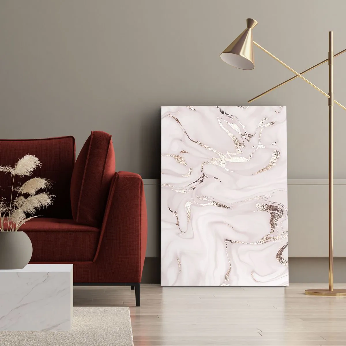 Lærredstryk - Billede på lærred - I et lyserødt tørklæde - 45x80 cm