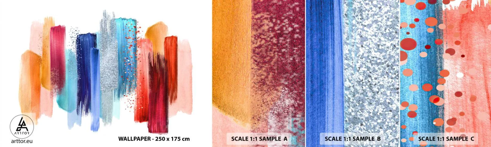 Fototapet Prøve Standard Eco - Op og ned - Abstraktion, Stykke, Moderne kunst - 100x30 cm