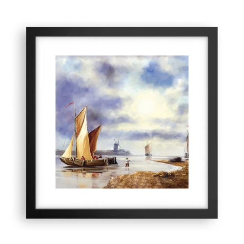 Plakat i sort ramme - Sømændenes tilbagevenden - 30x30 cm
