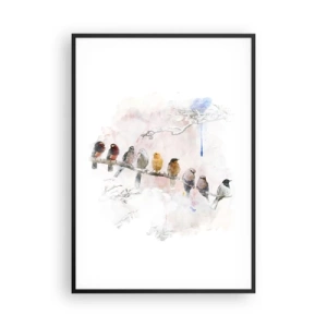 Plakat i sort ramme - Møde med vinger - 70x100 cm
