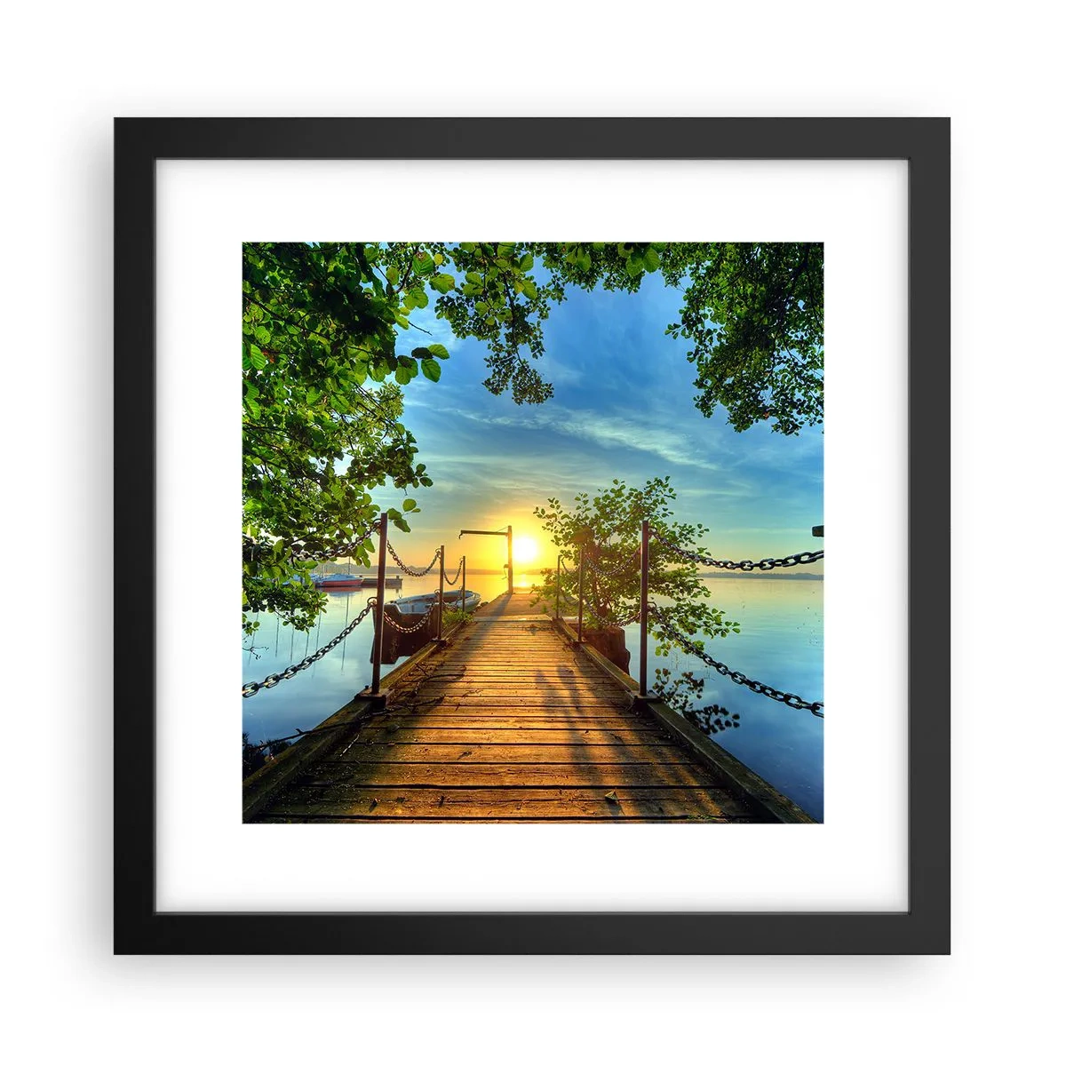Plakat i sort ramme - Mod vest ved vandet - 30x30 cm