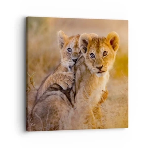 Lærredstryk - Billede på lærred - Forstyr ikke! Vi har det sjovt - 30x30 cm