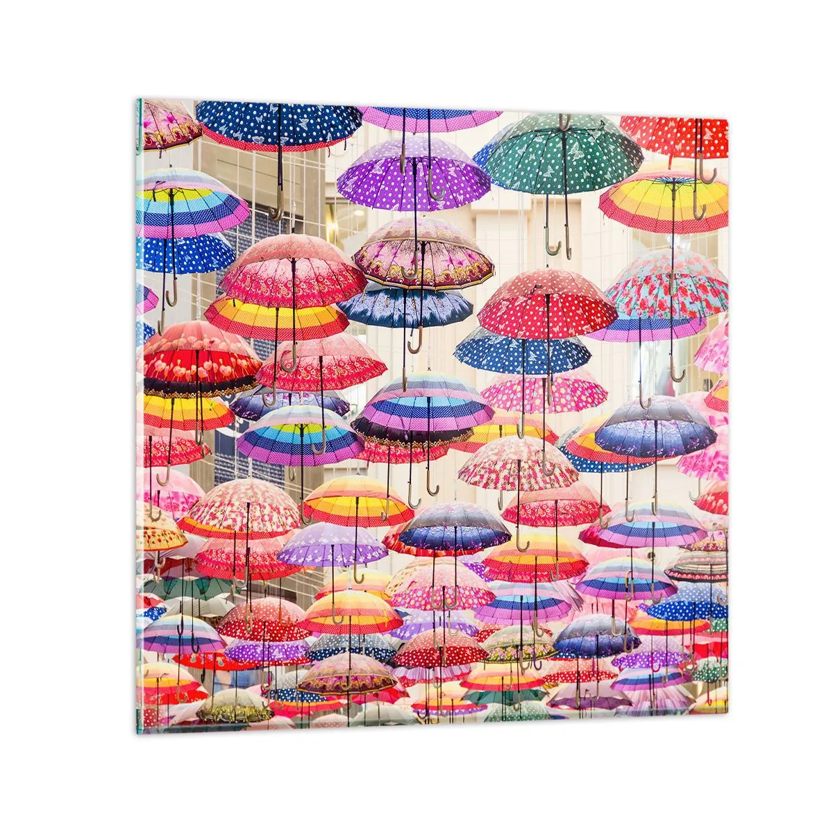 Billede på glas - Engen i byen - 70x70 cm